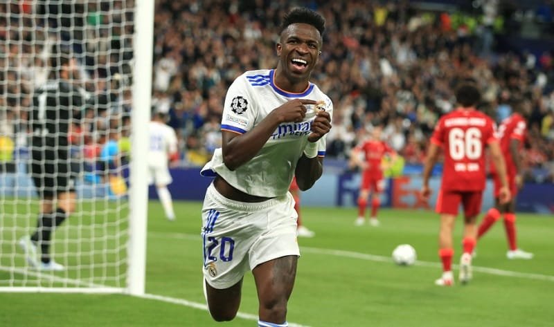 Vinicius ăn mừng bàn thắng tại chung kết Cúp C1